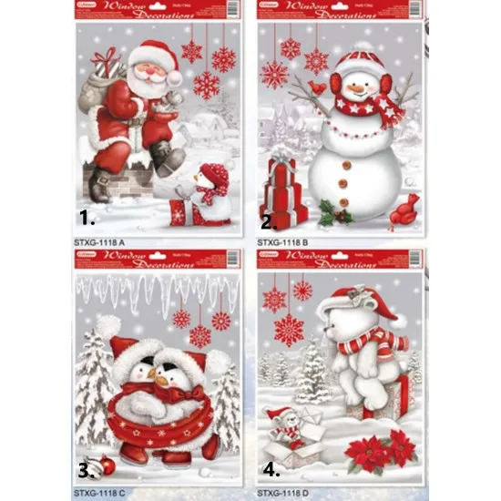 Ablakmatrica Karácsonyi hangulatban 4 féle 42*30 cm