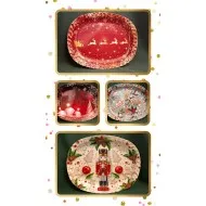 Karácsonyi tálca ovális  4 féle 23*29 cm