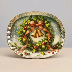 Karácsonyi tálca ovális  4 féle 23*29 cm