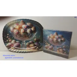 Húsvéti tálca ajándék szalvétával H4