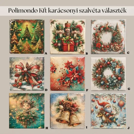 Szalvéta Karácsonyi hangulat 10 féle 20 db/szett