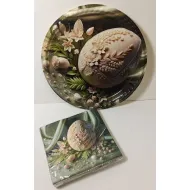 Húsvéti tálca ajándék szalvétával H2