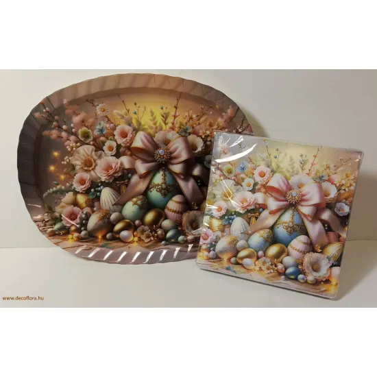 Húsvéti tálca ajándék szalvétával H1