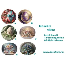 Húsvéti mintás tálca kerek-ovál