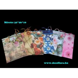 Ajándéktasak Virágos dekor Prémium L 32*26*9 cm 12 sort
