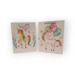 Ajándéktasak Unikornis design M méret  23*18*9 cm