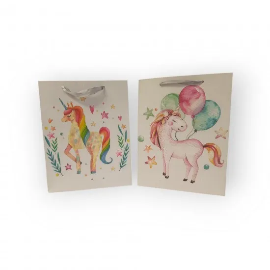 Ajándéktasak Unikornis design M méret  23*18*9 cm