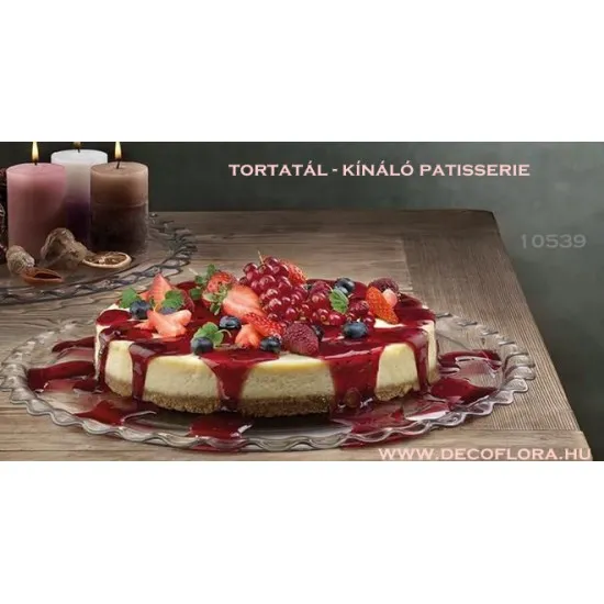 Üveg tortatál Pattiserie 400 mm