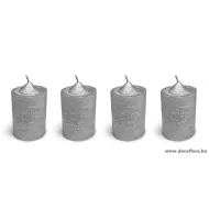 Adventi gyertya rusztikus ezüst színű 4,5 cm*6 cm