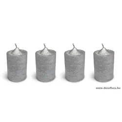 Adventi gyertya rusztikus ezüst színű 4,5 cm*6 cm