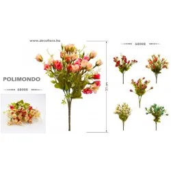 Mini rózsafejes csokor 31 cm 6 féle