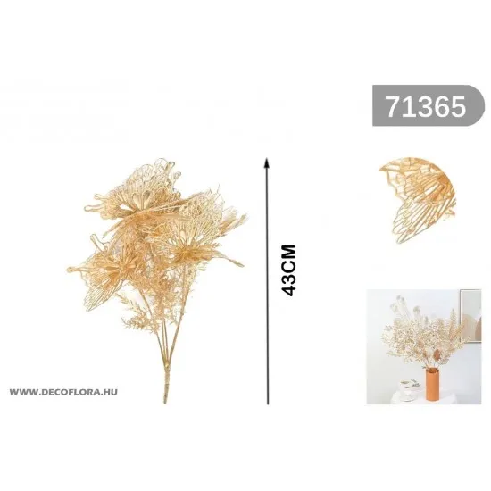 Aranypillangó csokor növénydekor 43 cm 71365