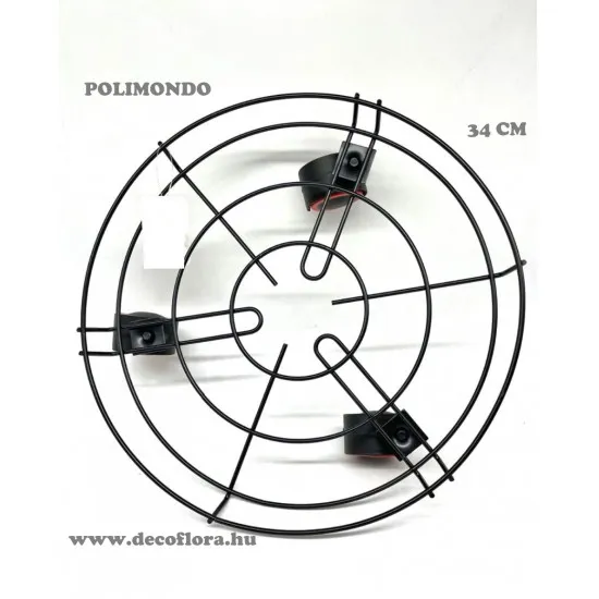 Görgős fém virágalátét 34 cm átmérővel