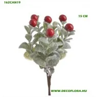 Bogyós havazott betűzős ág 6 db, bogyóval 15 cm