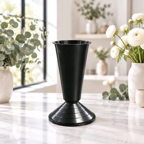 Sírváza nehezített 25 cm - Fekete