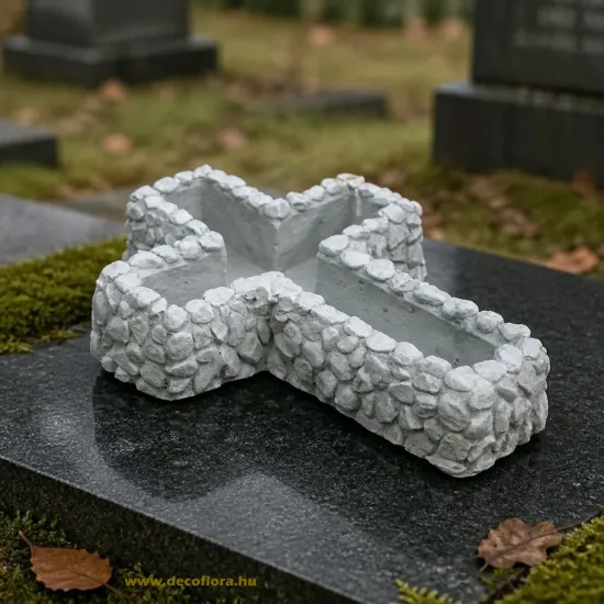 Kőkereszt kaspó 23*29*6 cm