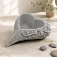 Kőszív kaspó rózsaindával 22*20*7 cm
