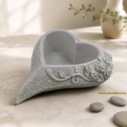 Kőszív kaspó rózsaindával 22*20*7 cm