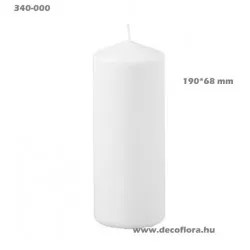 Tömbgyertya paraffin fehér 19 cm