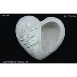 Kőszív félkaspó rózsadekorral 18*18*6 cm