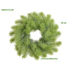 Fenyőkoszorú élethű ágakkal 22 cm