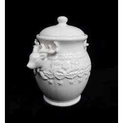 Kerámia tároló Szarvasfővel 20*14*19 cm