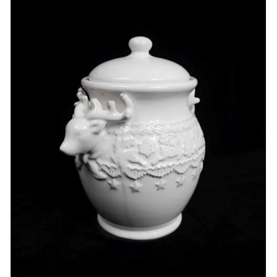 Kerámia tároló Szarvasfővel 20*14*19 cm