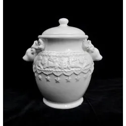 Kerámia tároló Szarvasfővel 20*14*19 cm