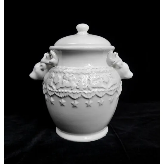 Kerámia tároló Szarvasfővel 20*14*19 cm