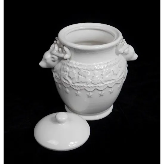 Kerámia tároló Szarvasfővel 20*14*19 cm