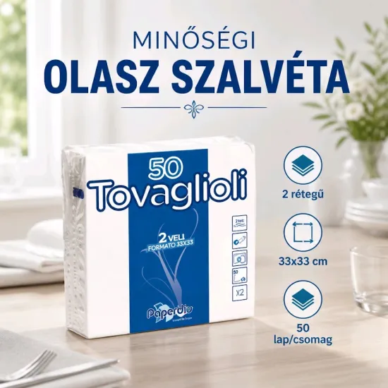 Szalvéta 2 rétegű 33 x 33 cm 50 lap/cs Paperdi