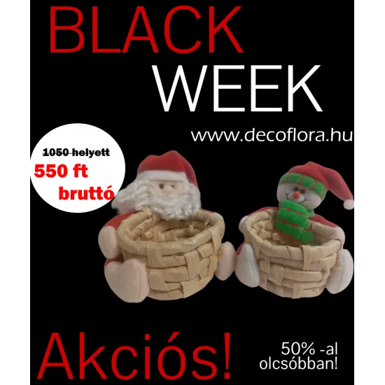 Kosárka Mikulással és Hóemberrel 2 féle