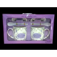 Levendulás bögre készlet*2 Provence - lila dekor 300 ml