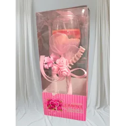 Zselésgyertya üvegkehelyben Rózsaszín